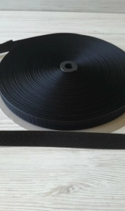 Taśma Rzep Czarny Z KLEJEM  Haczyk 20mm