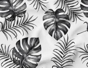 Tkanina Bawełniana Premium Black Monstera