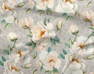 JERSEY  BIAŁE RÓŻE NA SZARYM / WHITE ROSES ON GRAY