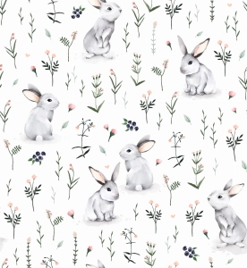 Dzianina Króliki  na łące / Meadow Bunnies