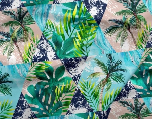Tkanina Bambusowa Tropical Triangles