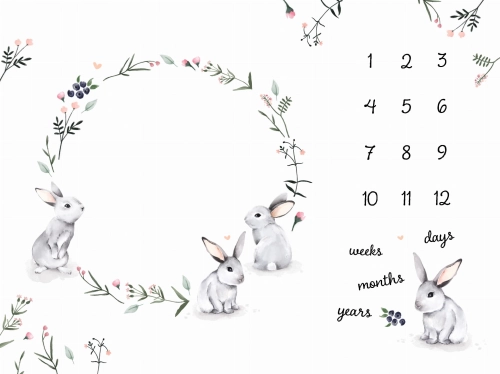 Foto mata "Króliki na łące / Meadow Bunnies" ENG