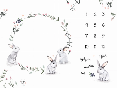 Foto mata "Króliki na łące / Meadow Bunnies" PL