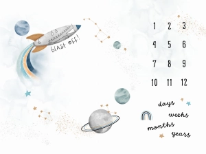 Milestone Blanket  "Blast Off" ENG