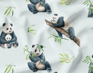 Tkanina Bawełniana Premium  Cute Panda