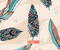 Bawełna Piórka Krem / Feathers on Cream