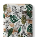 Jersey drukowany singiel bawełna z elastanem Monstera Safari