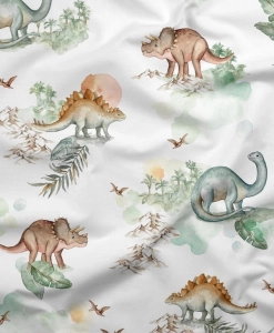 Bawełna Dinozaury Malowane / Painted Dinosaurs