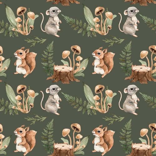 Poliester Wodoodporny Forest Squirrel and Mouse