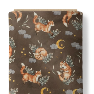 Tkanina Bawełniana Premium  Moon Fox on brown