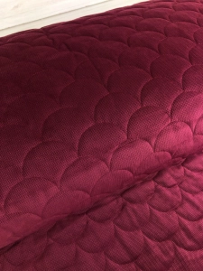 Velvet Pikowany Półkola Bordo