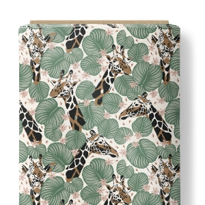 Tkanina Bawełniana Żyrafy w liściach / Giraffes in leaves