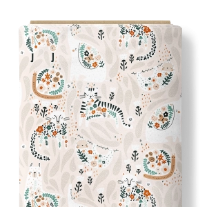 Bawełna  Flower Animals