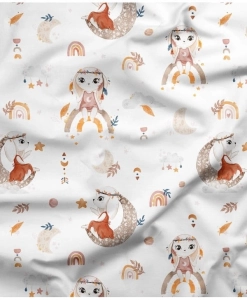 Bawełna Króliczek  Boho na Tęczy / Boho Bunny on the Rainbow
