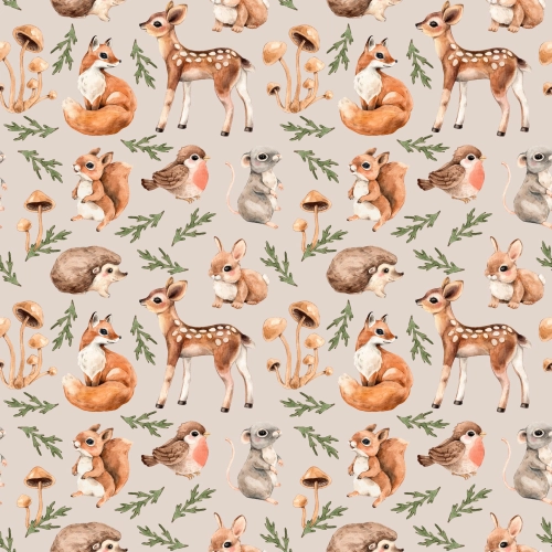 Forest Animals on Beige