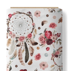 Tkanina Bawełniana Premium Różane Łapacze Snów / Rose Dream Catchers