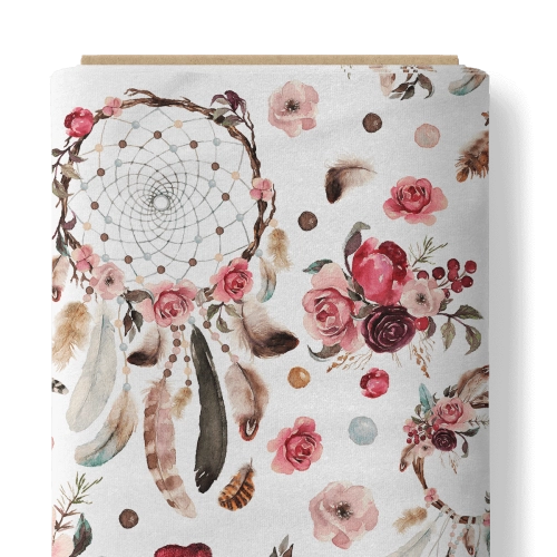Tkanina Bawełniana Premium Różane Łapacze Snów / Rose Dream Catchers