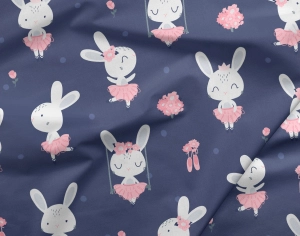 OUTLET Bawełna Bunny Ballerina Nightshadow  2gi Gatunek, błędy w druku