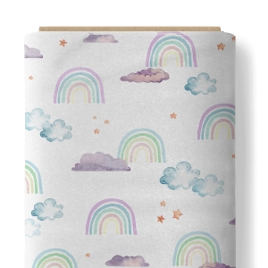 Tkanina Bawełniana Premium  Pastel Rainbows