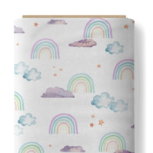 Tkanina Bawełniana Premium Pastel Rainbows