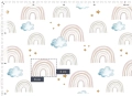 Tkanina Bawełniana Premium Rainbows, stars and clouds