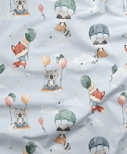 Bawełna Błękitny Szop spadochron /  Blue Parachute raccoon