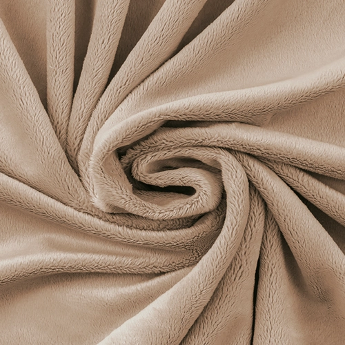 Minky Gładkie Polar 380g Beige, pluszowa gładka dzianina poliestrowa, Smooth Minky, kolor beżowy