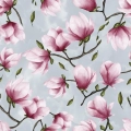 Bawełna Magnolie - Błękit / Magnolias - Blue