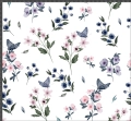 Tkanina Bawełniana Premium Flowers and butterflies
