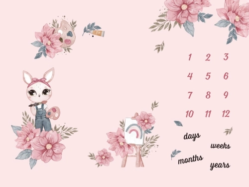 Milestone Blanket "Artist Bunny" ENG