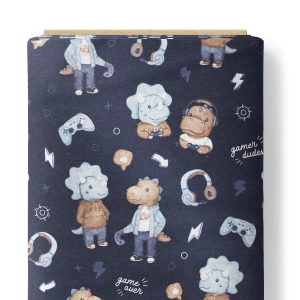 Dzianina dresowa Navy Gamer Dudes