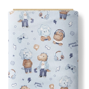 Dzianina dresowa  Blue Gamer Dudes