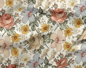 Outlet Dzianina Bouquet of flowers 30x150cm