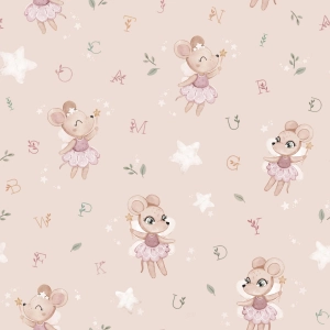 OUTLET Poliester Fairy Mouse Peach 42x150cm 
