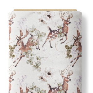 Bawełna Deer in Flowers