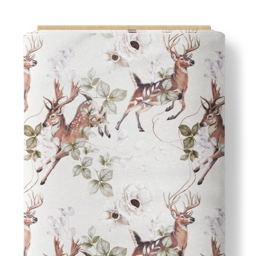 Bawełna Deer in Flowers