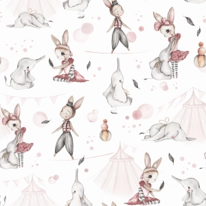 Tkanina Bawełniana Królik i Słoń / Rabbit and Elephant