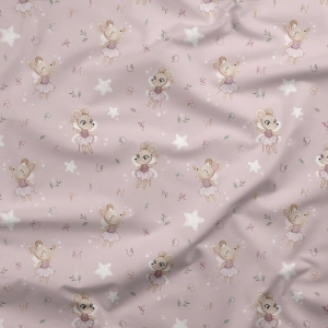 Dzianina dresowa Pink Fairy Mouse