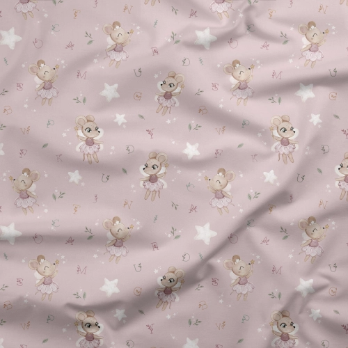 Dzianina dresowa Pink Fairy Mouse