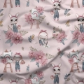 Tkanina Bawełniana Premium Pink Artist Bunny