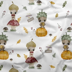 Tkanina Bawełniana Jesienne Skrzaty / Autumn sprites