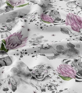Rib Knit Jersey   Flower Safari