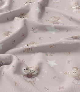 Rib Knit Jersey Pink Fairy Mouse