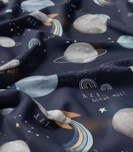 Rib Knit Jersey Blast Off !! Navy