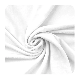 Minky Gładkie Polar 380g Biały / White, pluszowa gładka dzianina poliestrowa, Smooth Minky, kolor biały