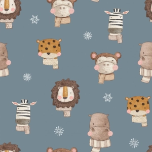 Bawełna Premium Animals in Scarves
