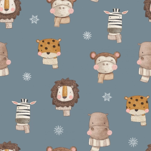 Bawełna Premium Animals in Scarves