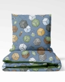 Tkanina Bawełniana Premium World of Blocks darkblue