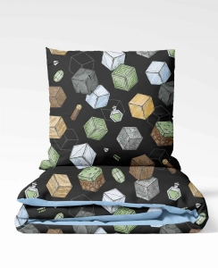 Tkanina Bawełniana Premium  World of Blocks Dark Gray