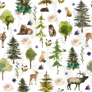 Drukowana Dzianina Dresowa Wild Animals
